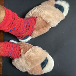 Stars Above faux fur slippers